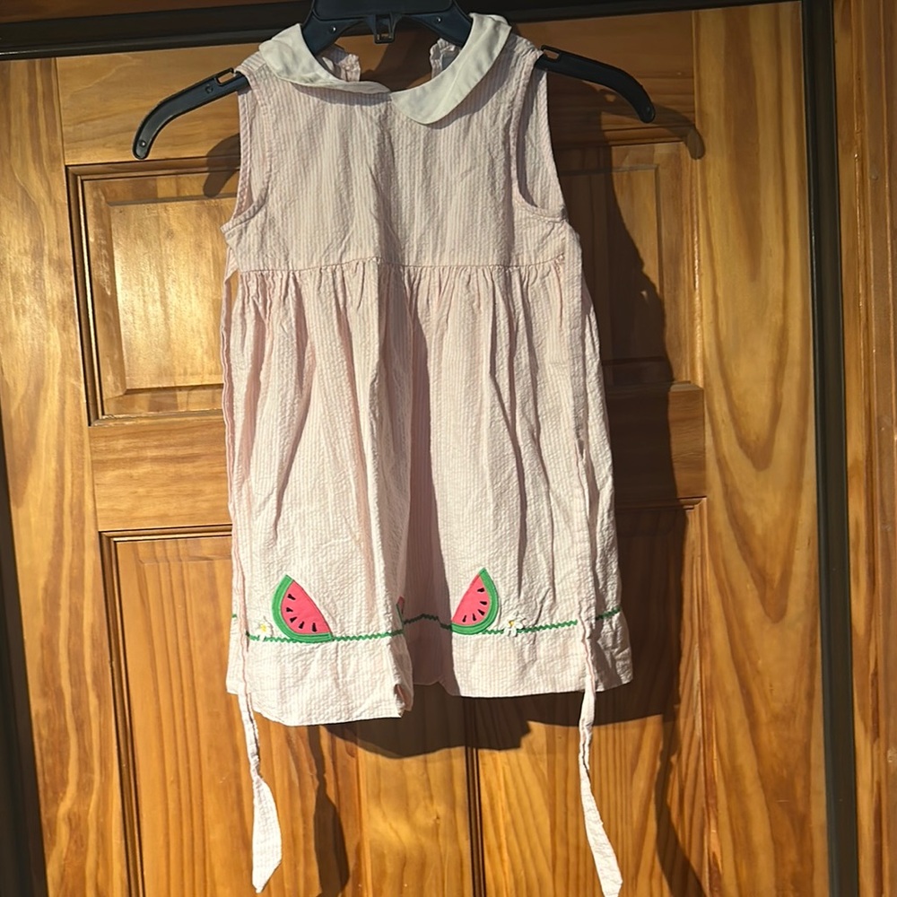 Pink and Green Sleeveless Sundress with Mock Neck
